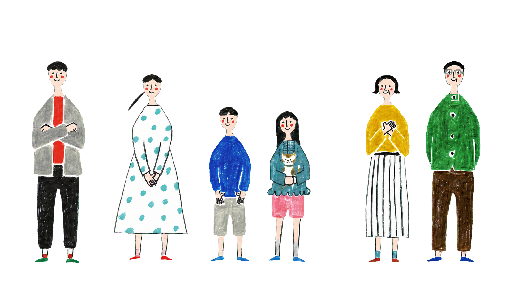 おうち終活ノートに登場する6人の家族
